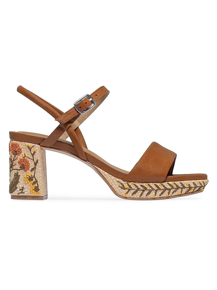 Women's Canto Embroidered Platform Sandals - Luggage - Size 11