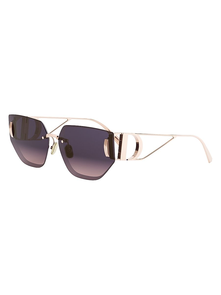 Women's 30Montaigne B3U 65MM Butterfly Sunglasses - Rose Gold Purple