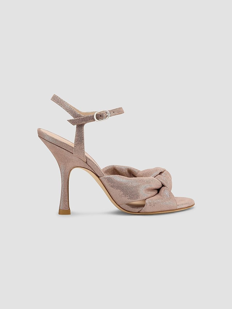 Stuart Weitzman Women's Soplaya 100MM Leather Ankle-Wrap Sandals - Blushful - Size 7