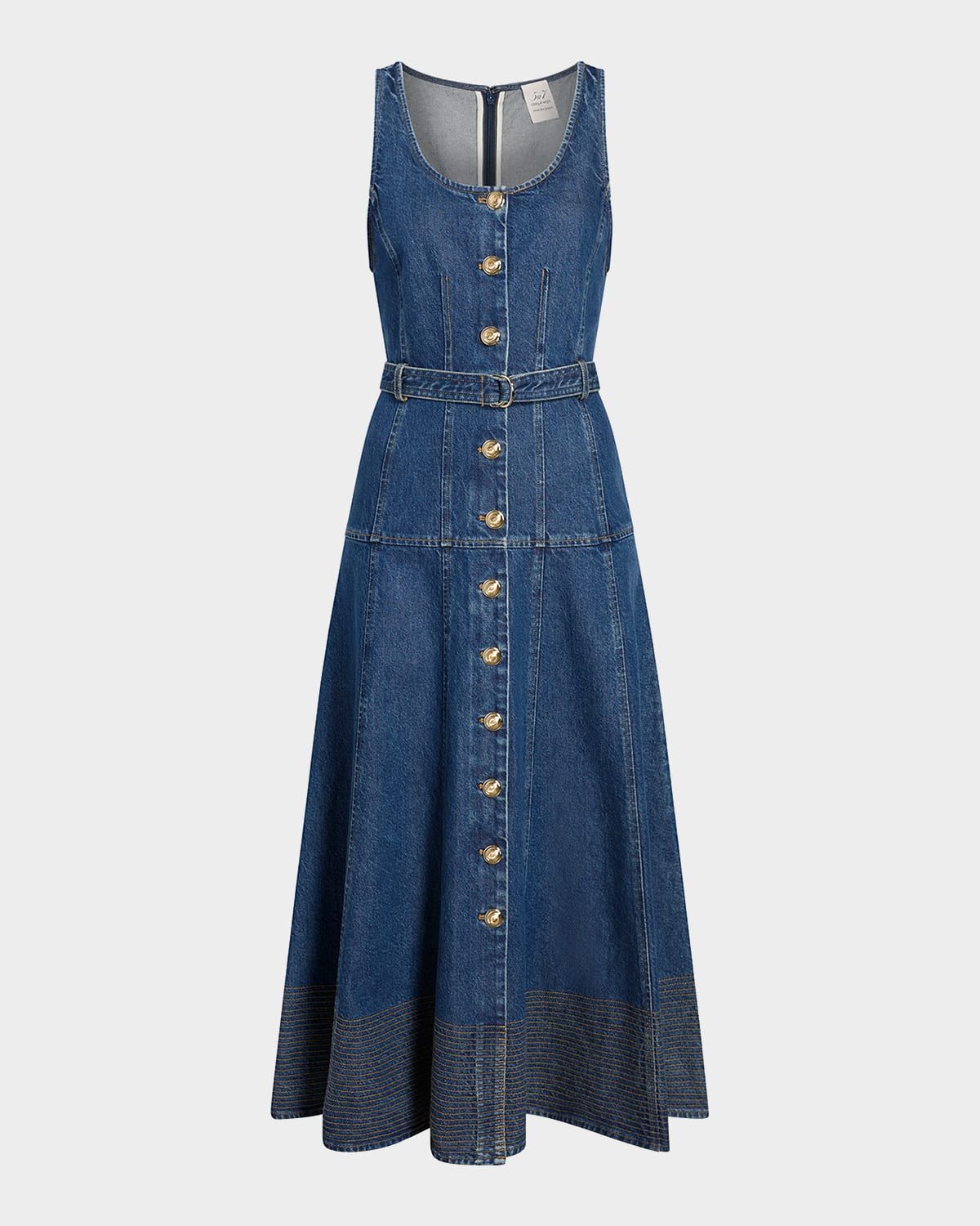 Kehlani A-Line Denim Midi Dress