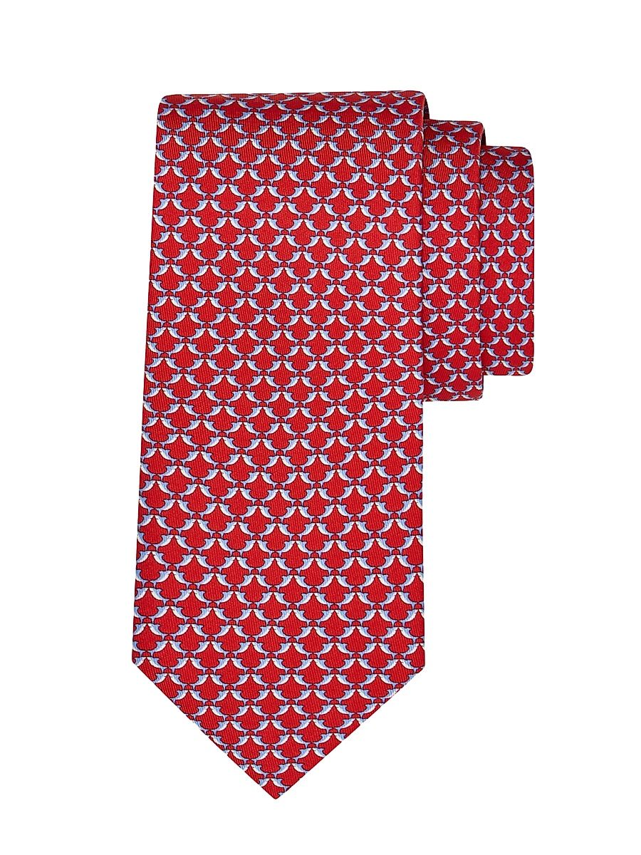 FERRAGAMO Men's Achille Silk Tie - Rosso