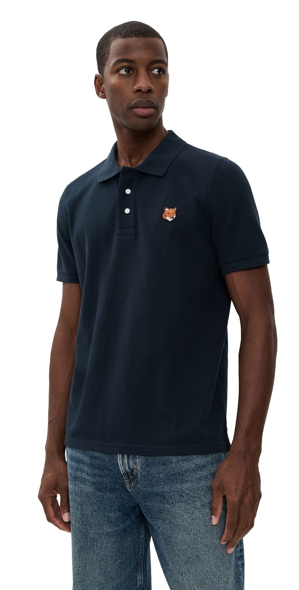 Maison Kitsuné Fox Head Patch Regular Polo Classic Navy XL