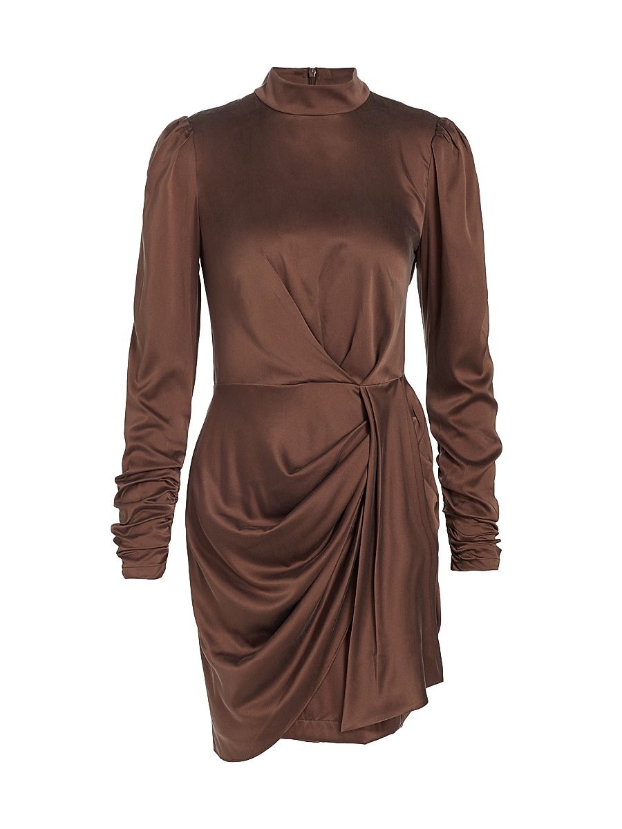 Zimmermann Women's Draped Silk Minidress - Chocolate - Size 0