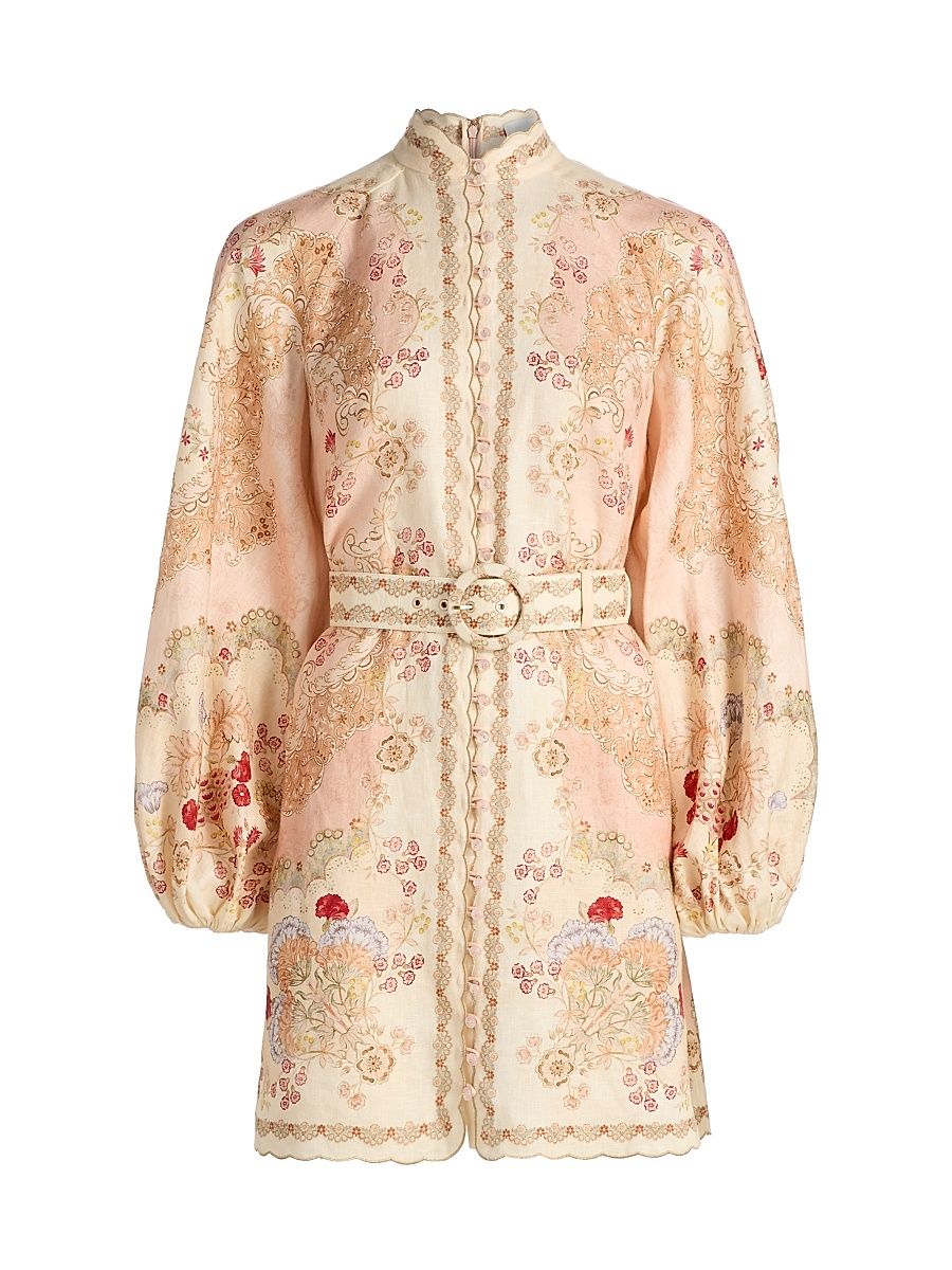 Women's Daylight Linen Minidress - Wallpaper Floral Blush - Size 8