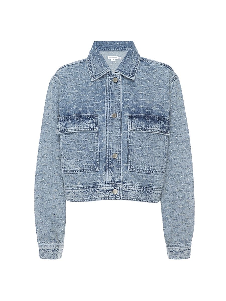 Women's Crystal Denim Jacket - Indigo - Size XS