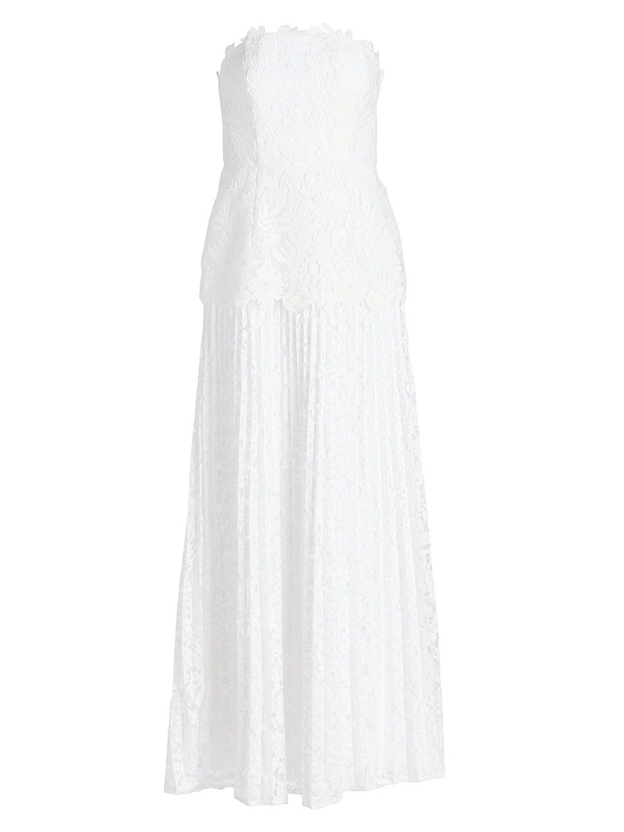 Women's Norelle Lace Strapless Maxi Dress - White - Size 6
