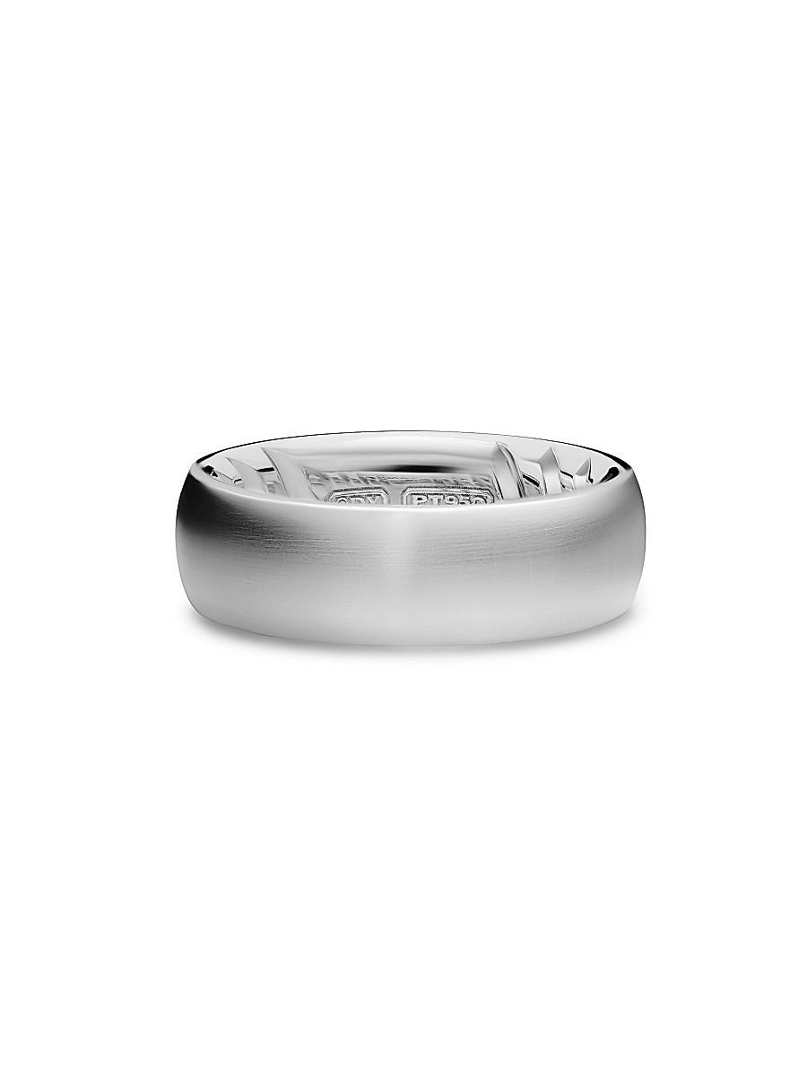 Men's Streamline Band Ring in Platinum, 7.6MM - Silver - Size 10