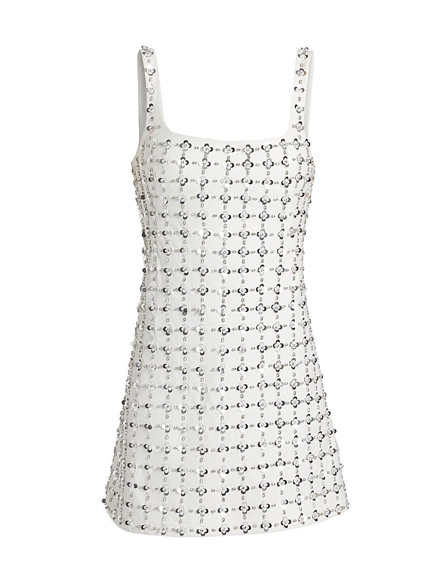 Women's Ziva Sequined Minidress - White Multi - Size 8