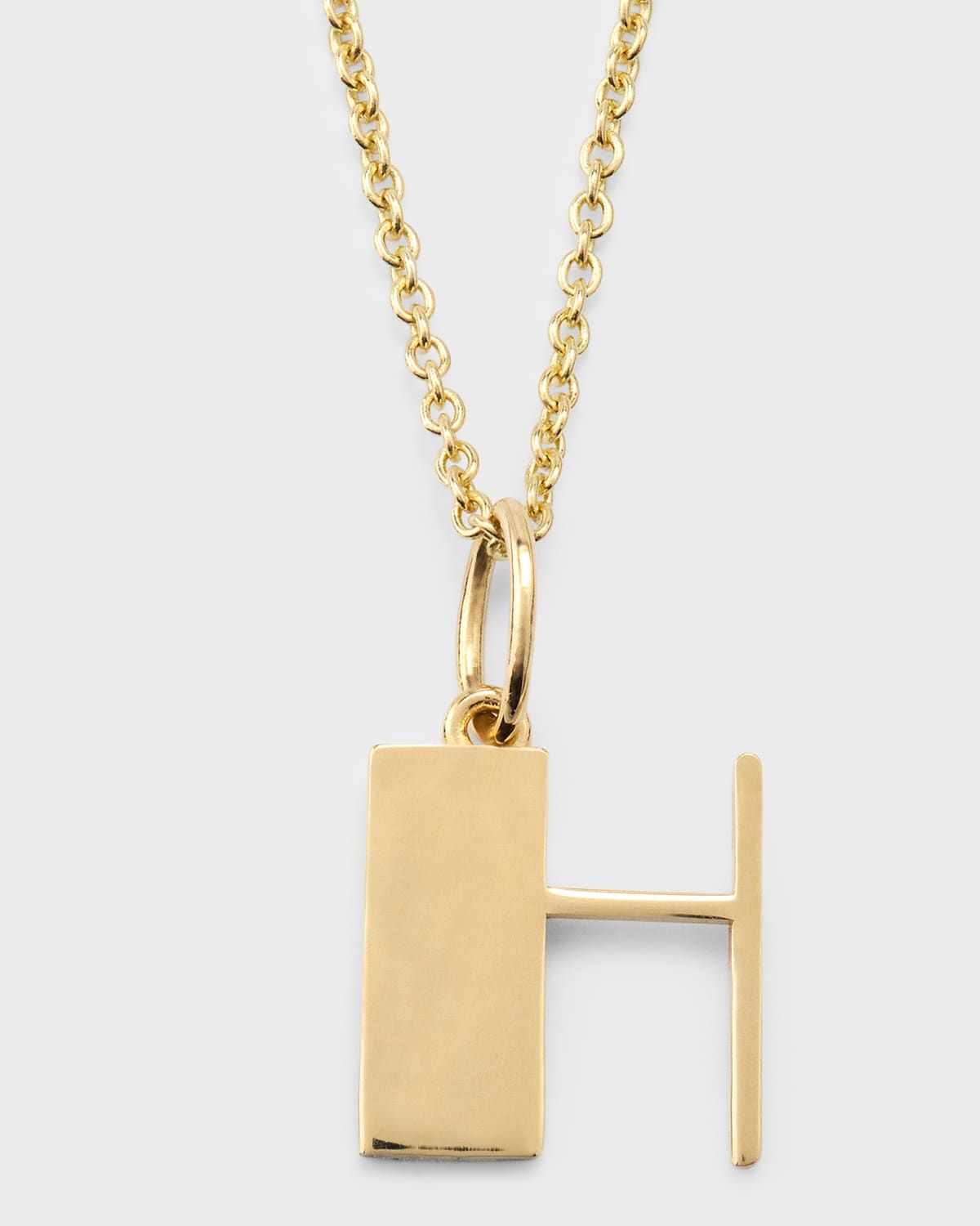 14K Pure Block Initial Necklace