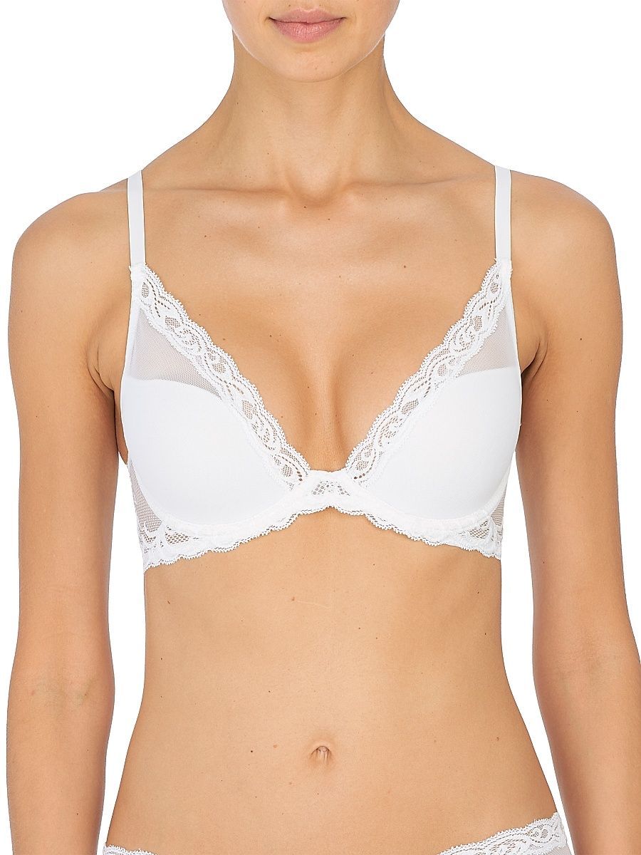 Natori Women's Feathers Plunge T-Shirt Bra - White - Size 38DD