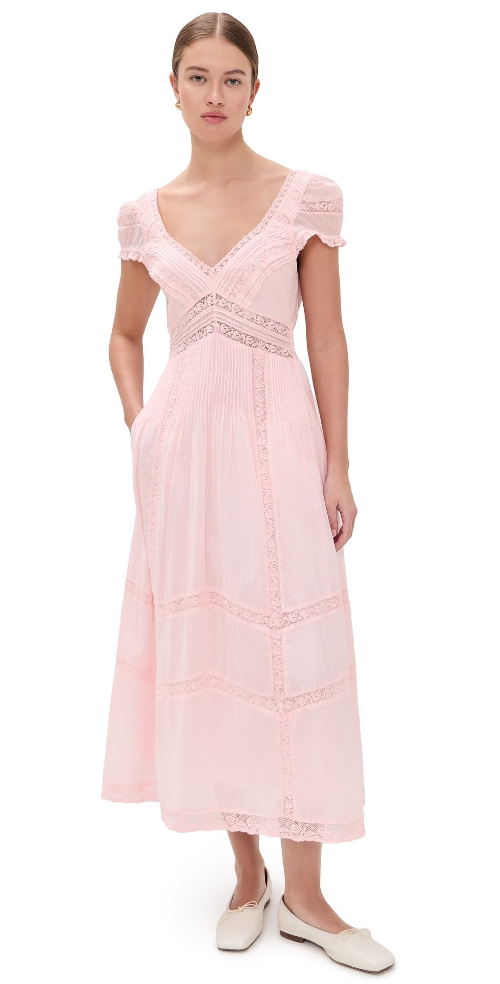 LoveShackFancy Suvi Dress Pink L