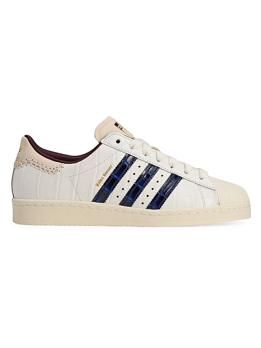 Men's Unisex adidas x Wales Bonner Superstar Crocodile-Embossed Leather Sneakers - White - Size 9