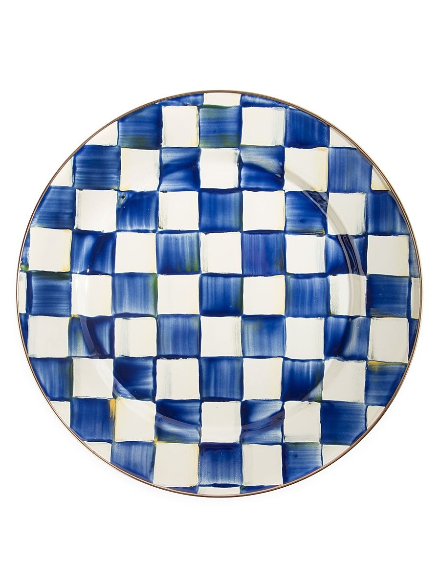Royal Check Enamel Charger Plate