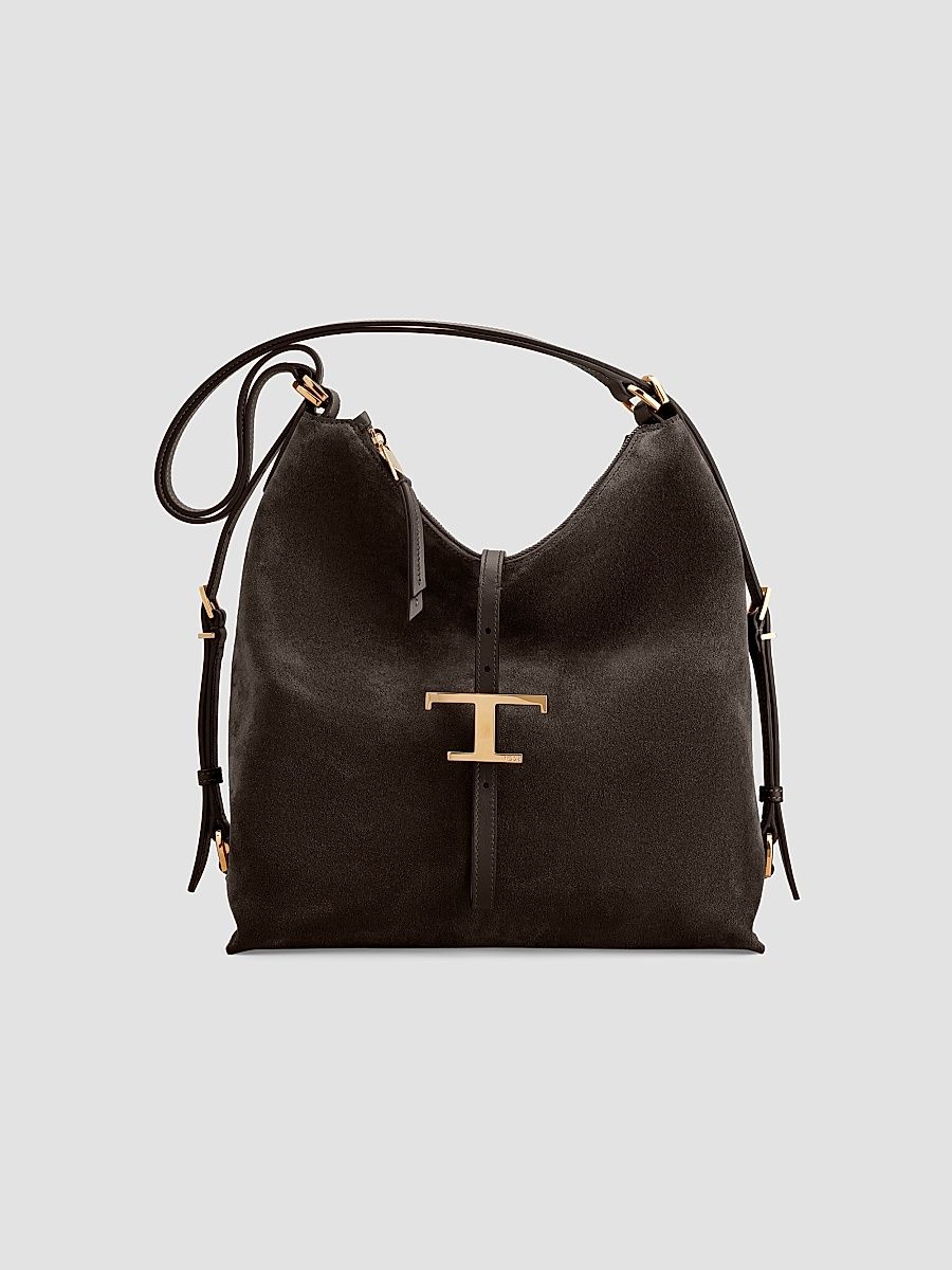Women's T Timeless Suede Small Shoulder Bag - Palissandro