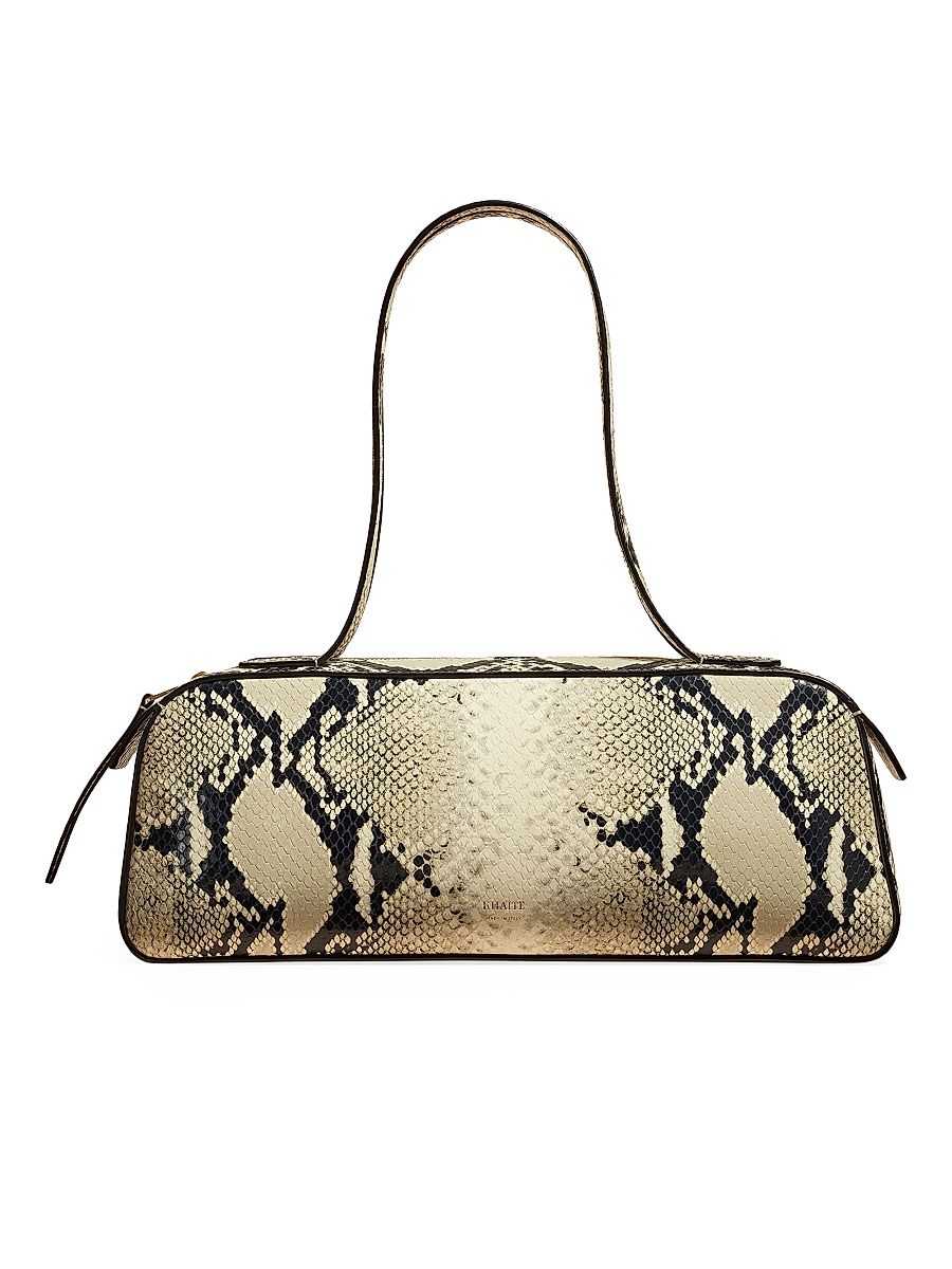 Women's Simona Snake Leather Shoulder Bag - Natural