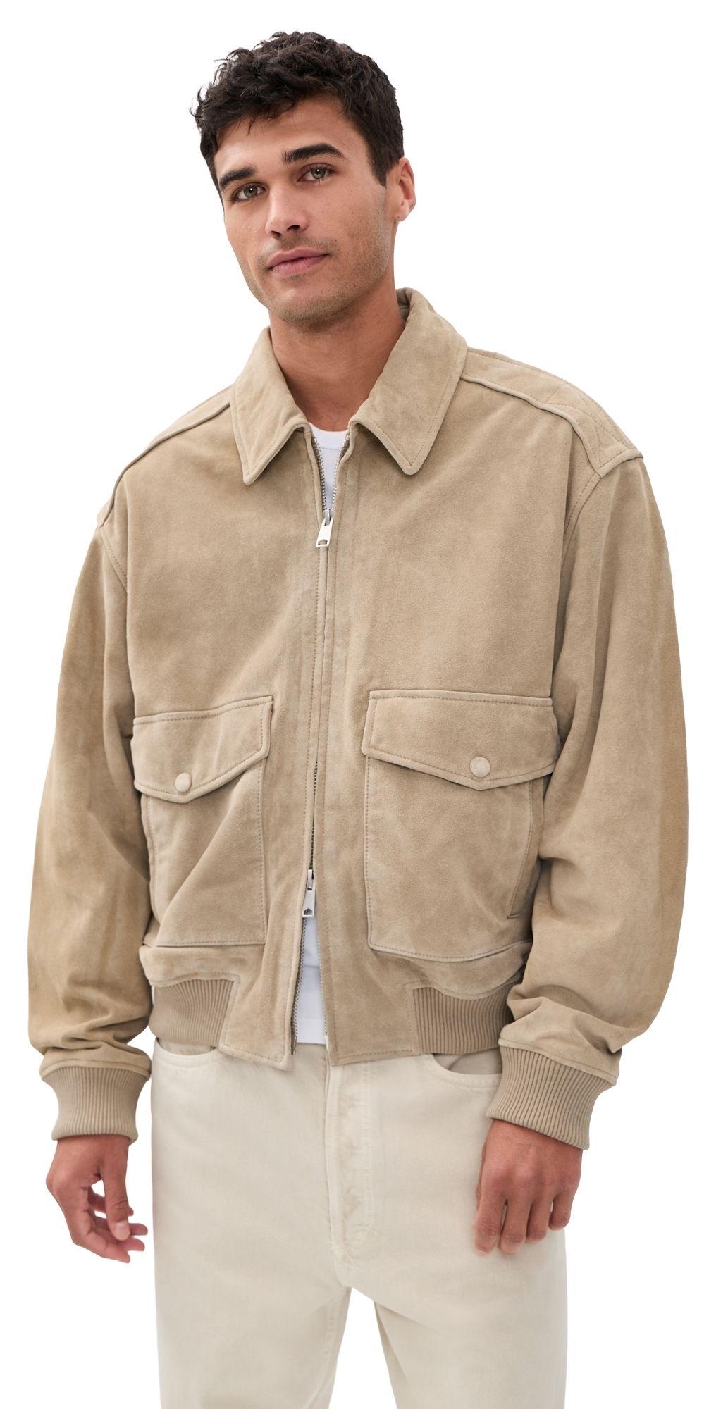 AGOLDE Emil Suede Bomber Jacket Arizona XL