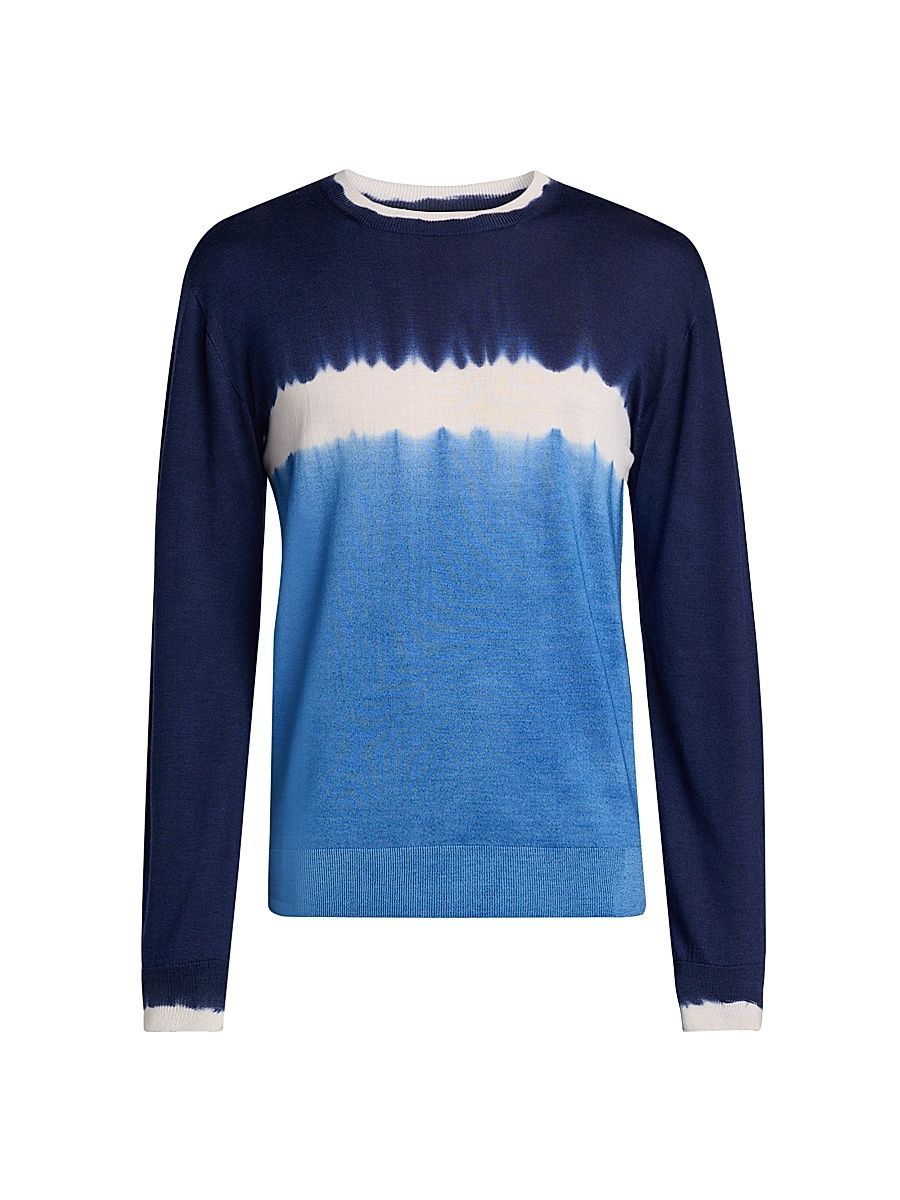 Men's Tie-Dye Wool-Silk Sweater - Eclipse - Size 44