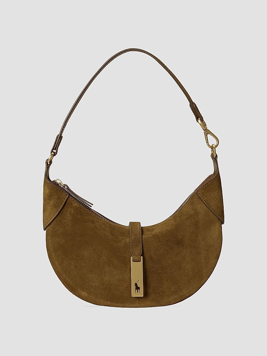 Polo Ralph Lauren Women's Polo ID Mini Suede Shoulder Bag - Artichoke
