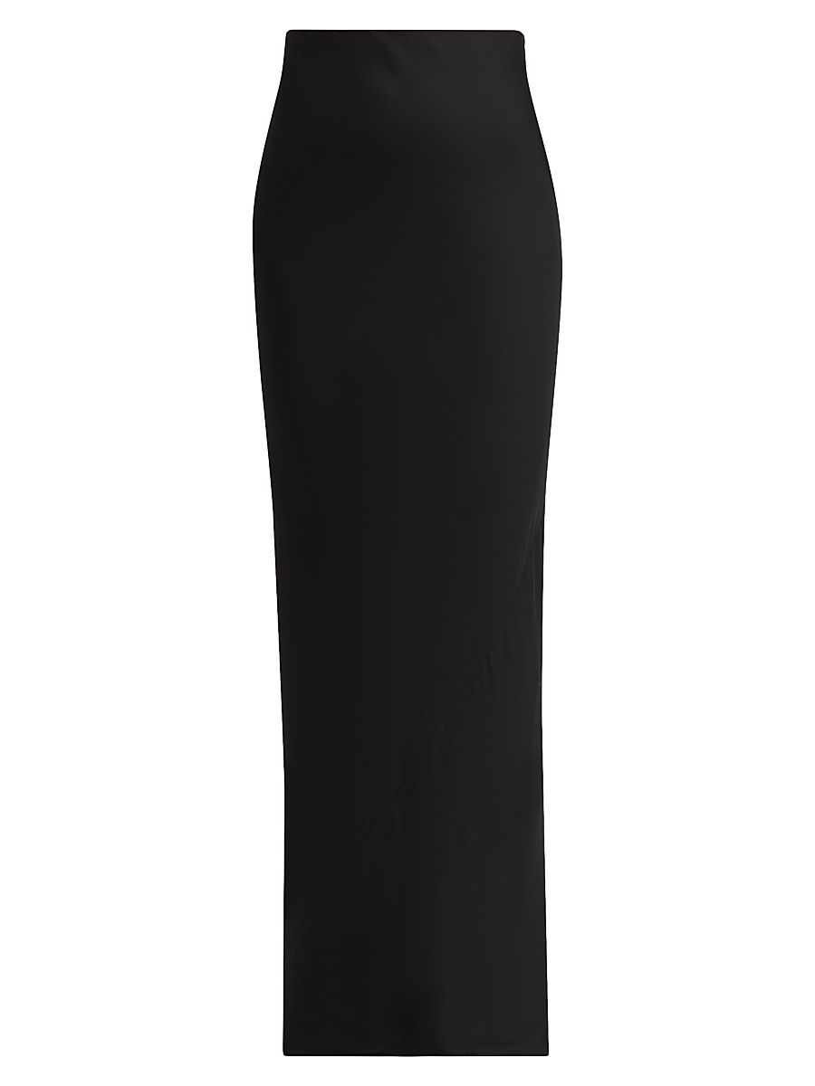 Women's Greta Satin Maxi Skirt - Black - Size XL