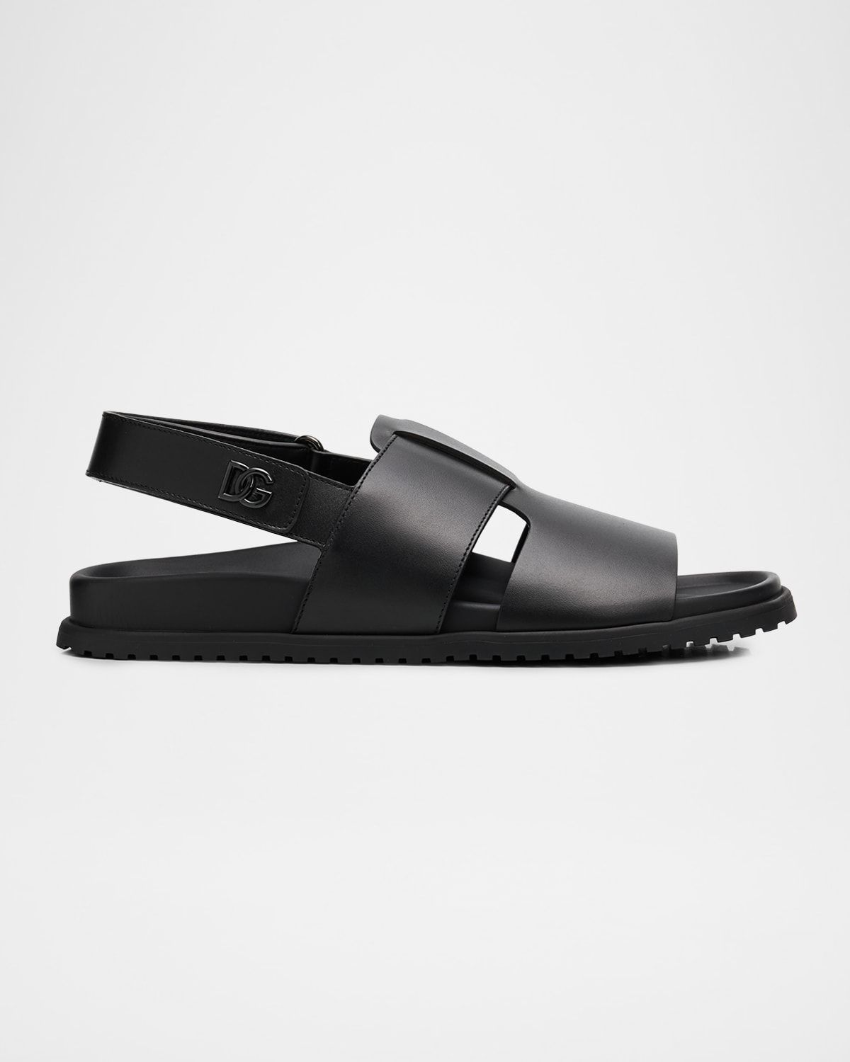 Men & apos;s DG Logo Leather Sandals