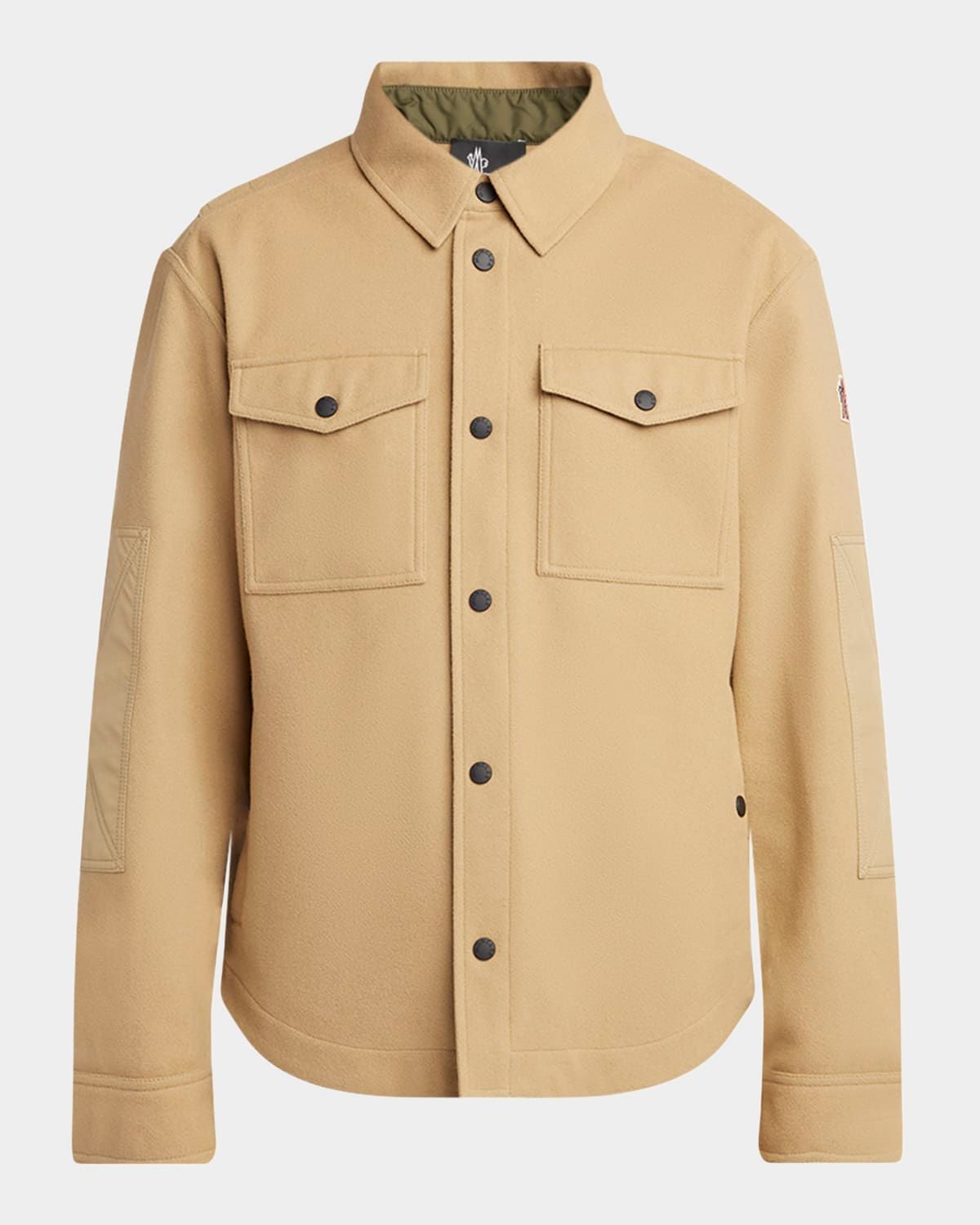 Brushed Jersey Snap-Front Overshirt