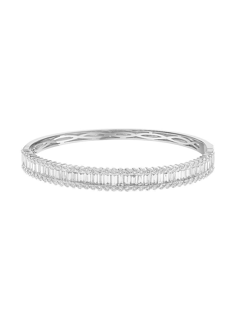 Women's 14K White Gold 5.64 TCW Lab-Grown Diamond Bangle - White Gold