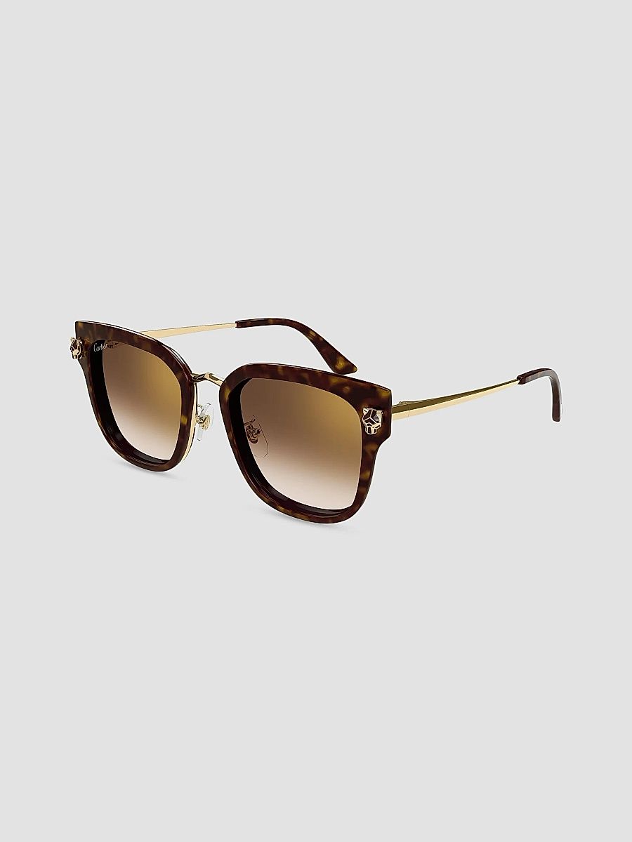 Cartier Women's Panthère Light 55MM Round Sunglasses - Brown Multi Havana