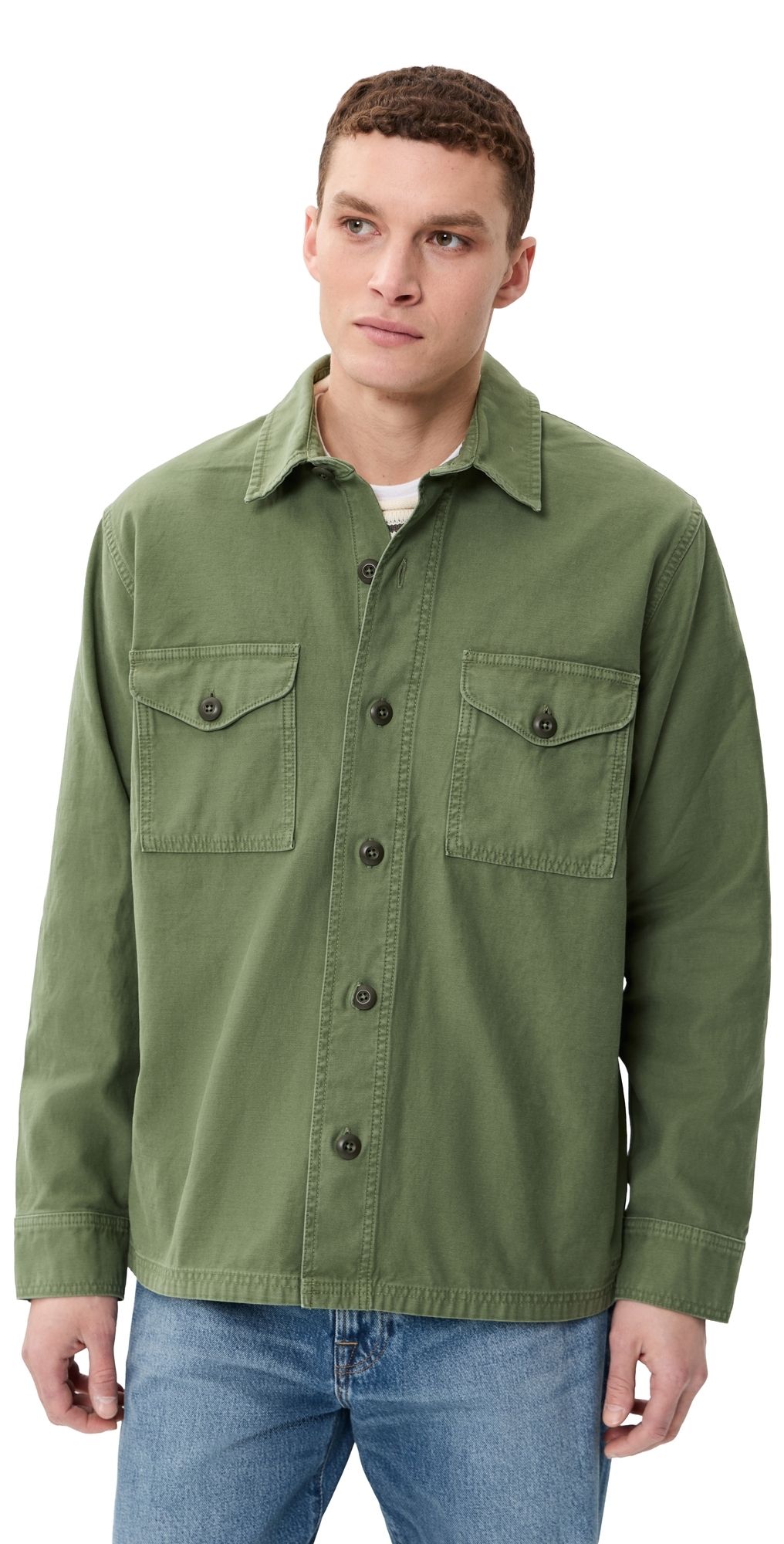 Filson Field Shirt Jacket Washed Fatigue Green M