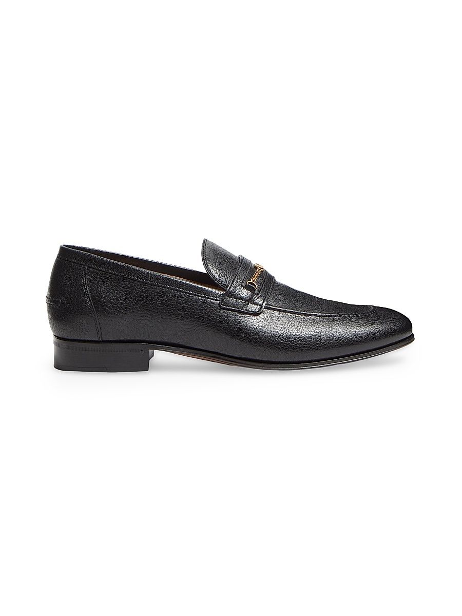 Men's VLogo Signature Kidskin Moccasin Loafers - Black - Size 6