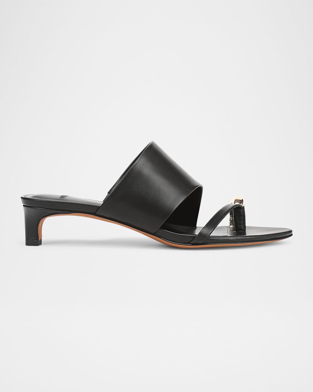 Suzie Leather Kitten-Heel Sandals