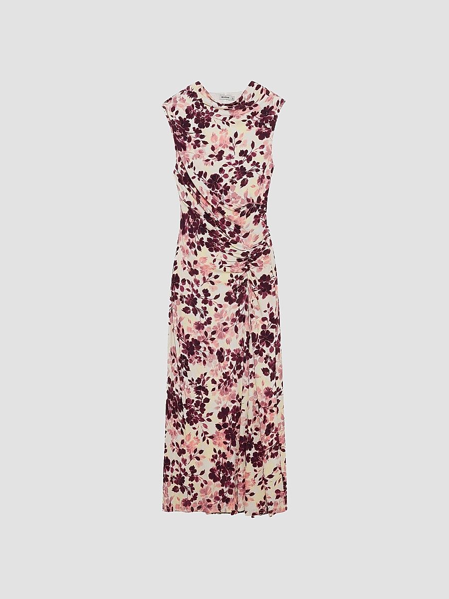 Women's Acacia Floral Jersey Midi Dress - Fig Multi - Size XL