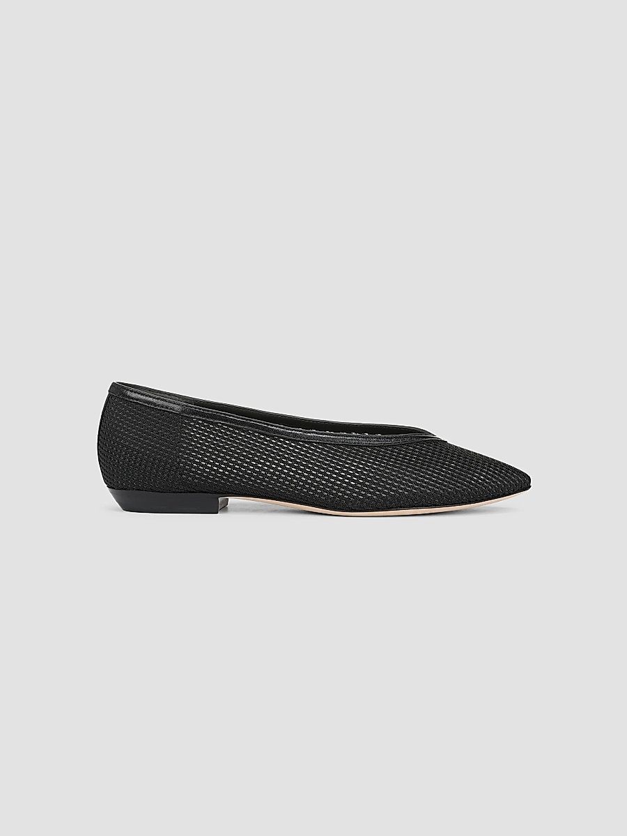 Veronica Beard Women's Bancroft Mesh-Leather Ballerina Flats - Black - Size 7