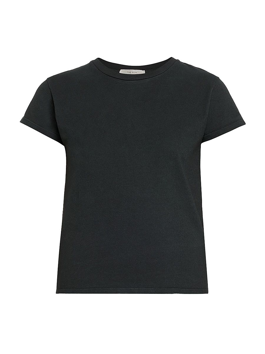 Women's Tori Cotton Crewneck Top - Black - Size Medium