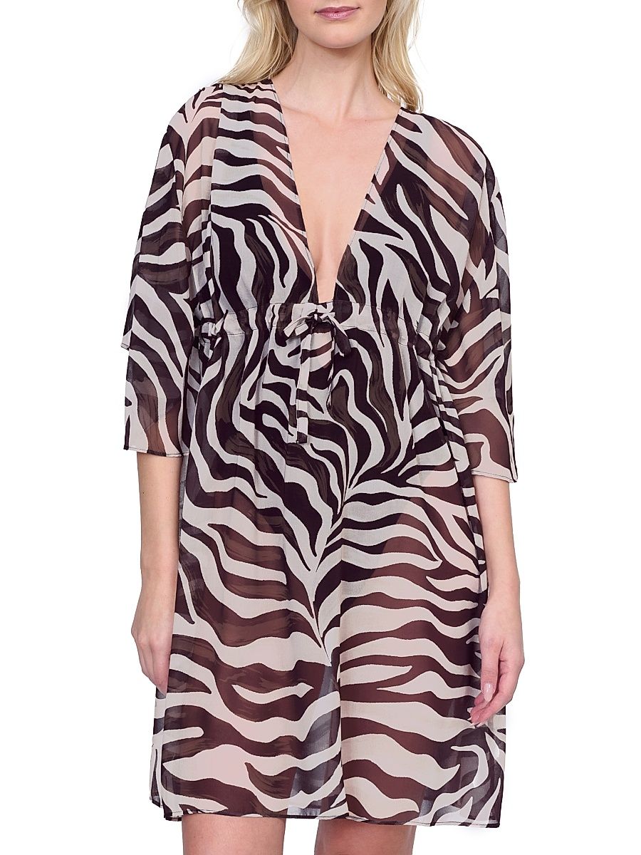 Women's Wildest Dream Printed Cover-Up - Brown Multi - Size Small