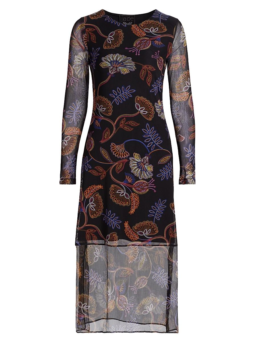 Women's Tulus Floral Mesh Midi-Dress - Ginnie - Size XXL