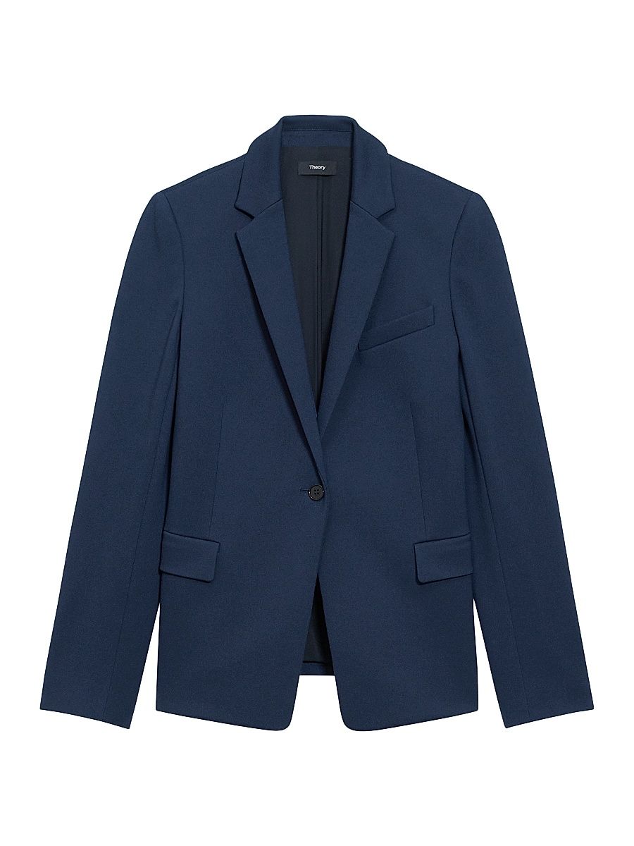 Women's Notch-Lapel Slim-Fit Blazer - Bright Navy - Size 14