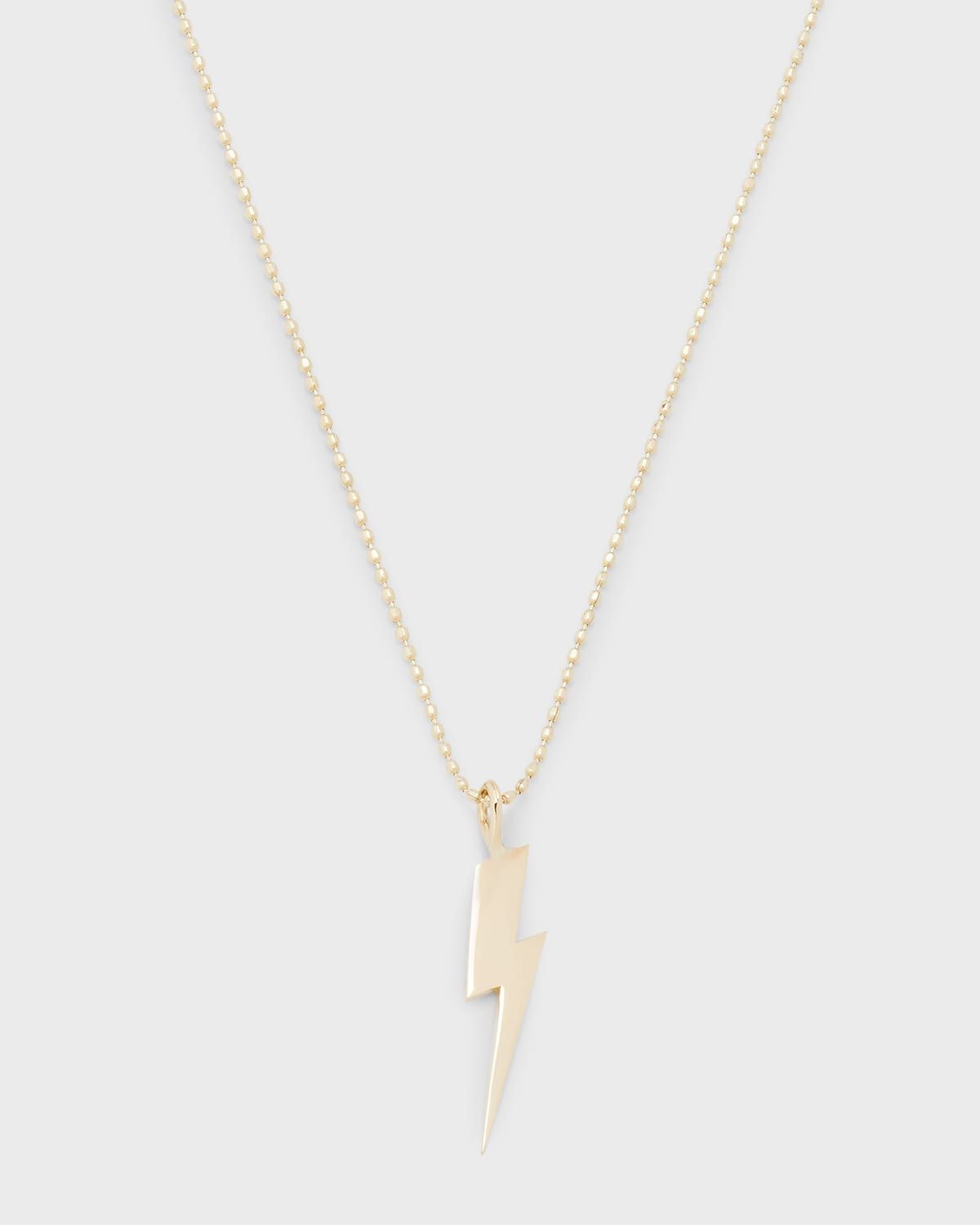 14k Pure Lightning Bolt Necklace