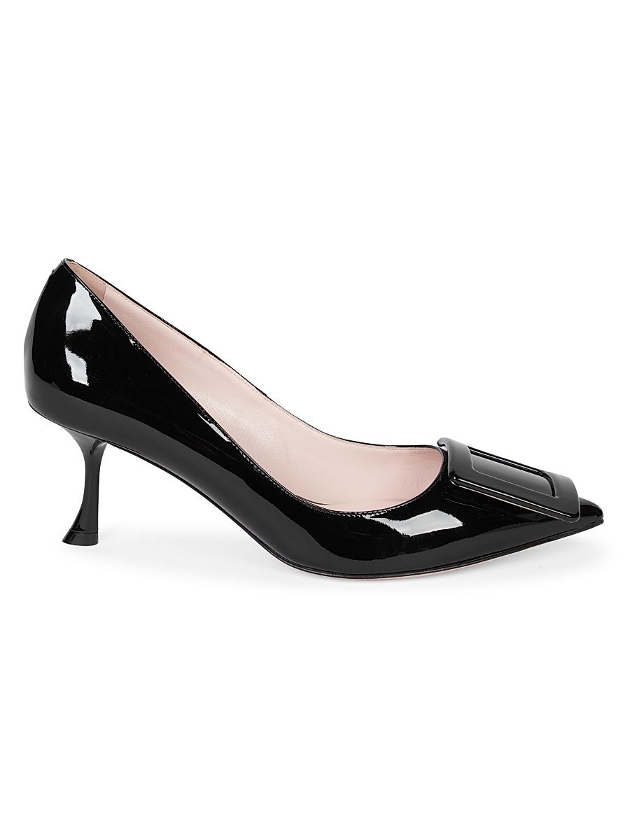 Women's 65MM Patent Leather Pumps - Black - Size 12