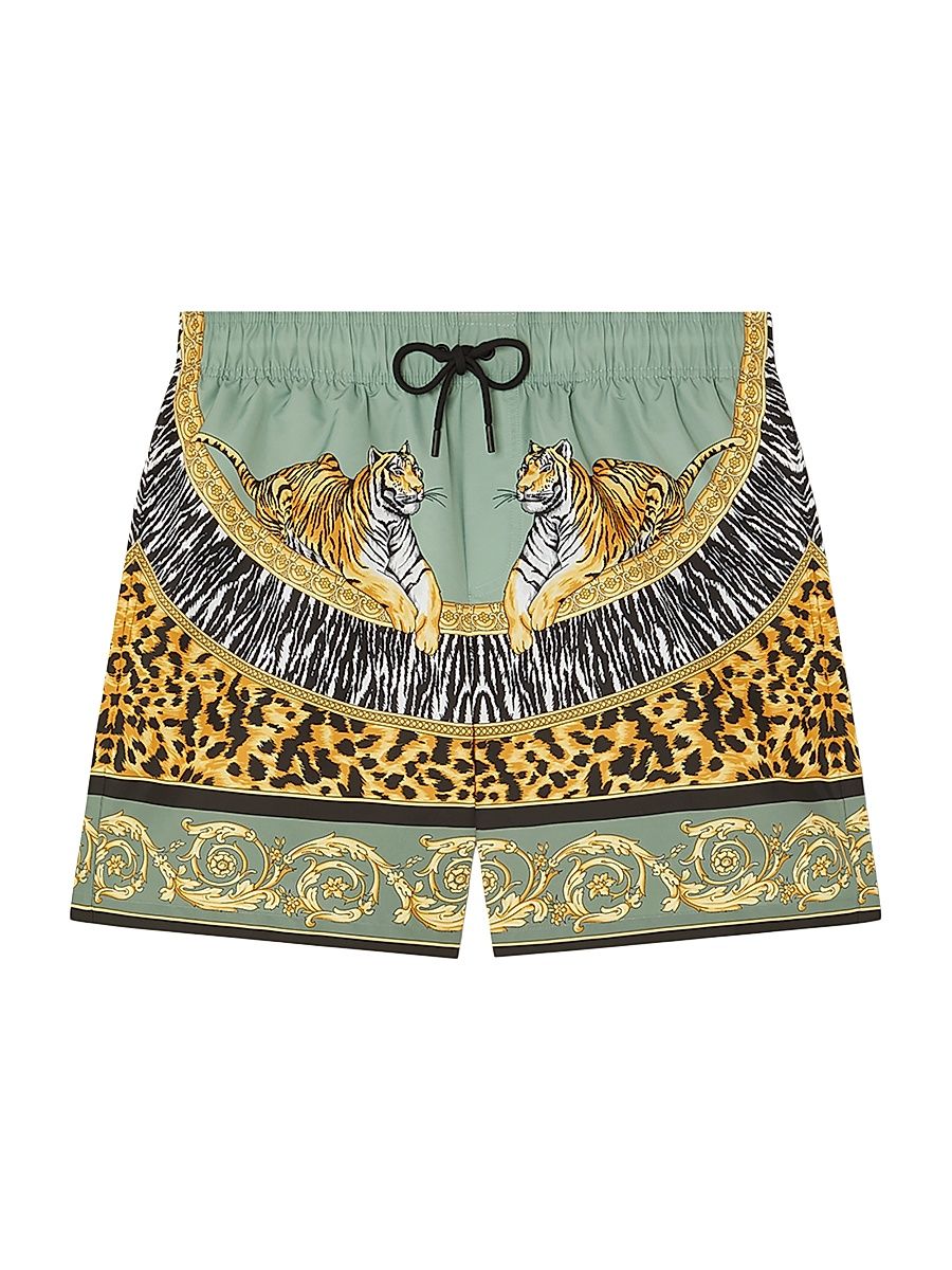 Men's Wild Cats Swim Shorts - Green Black - Size XL