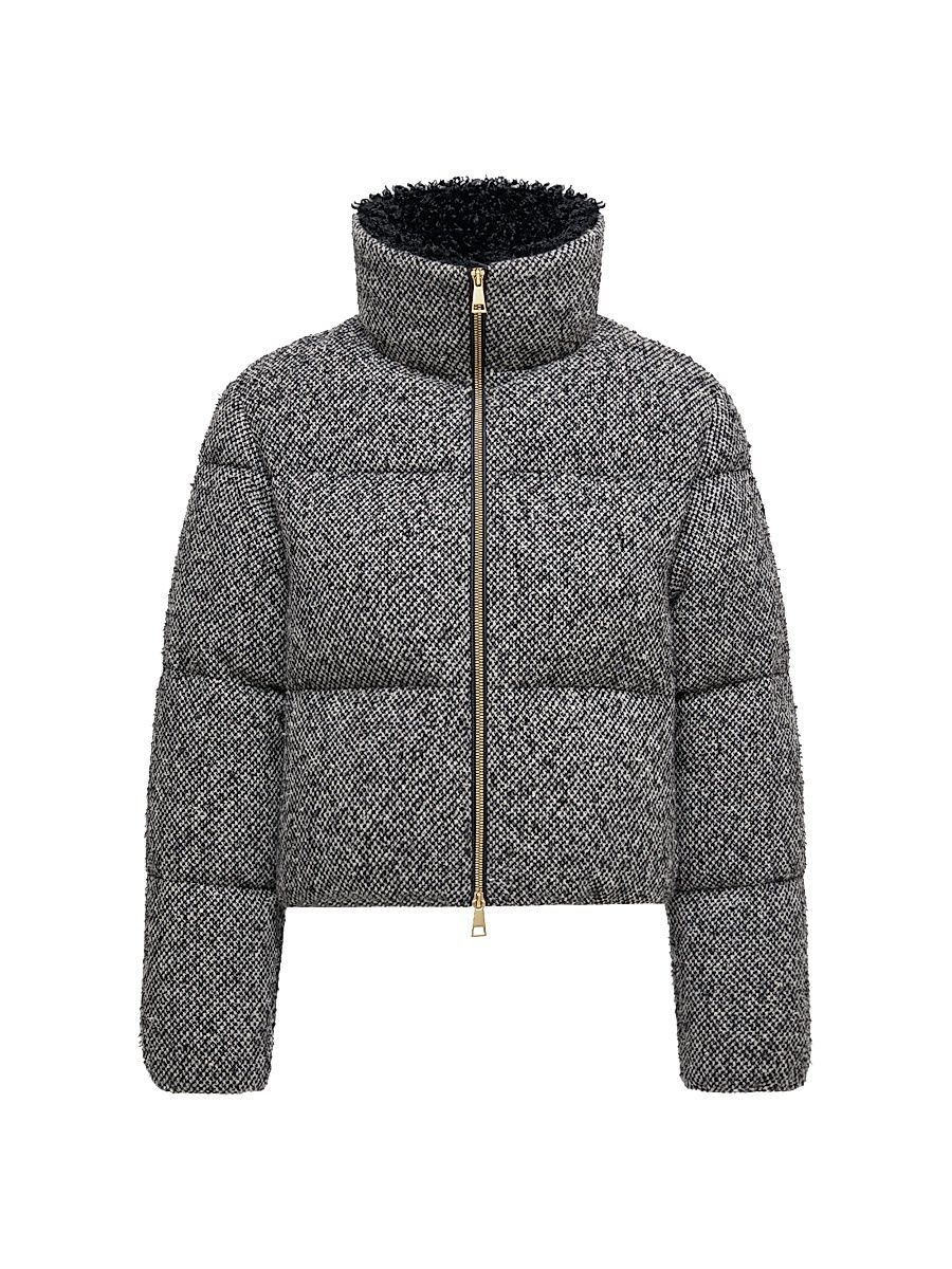 Women's Careil Puffer Jacket in Wool Bouclé - Grey - Size XXL