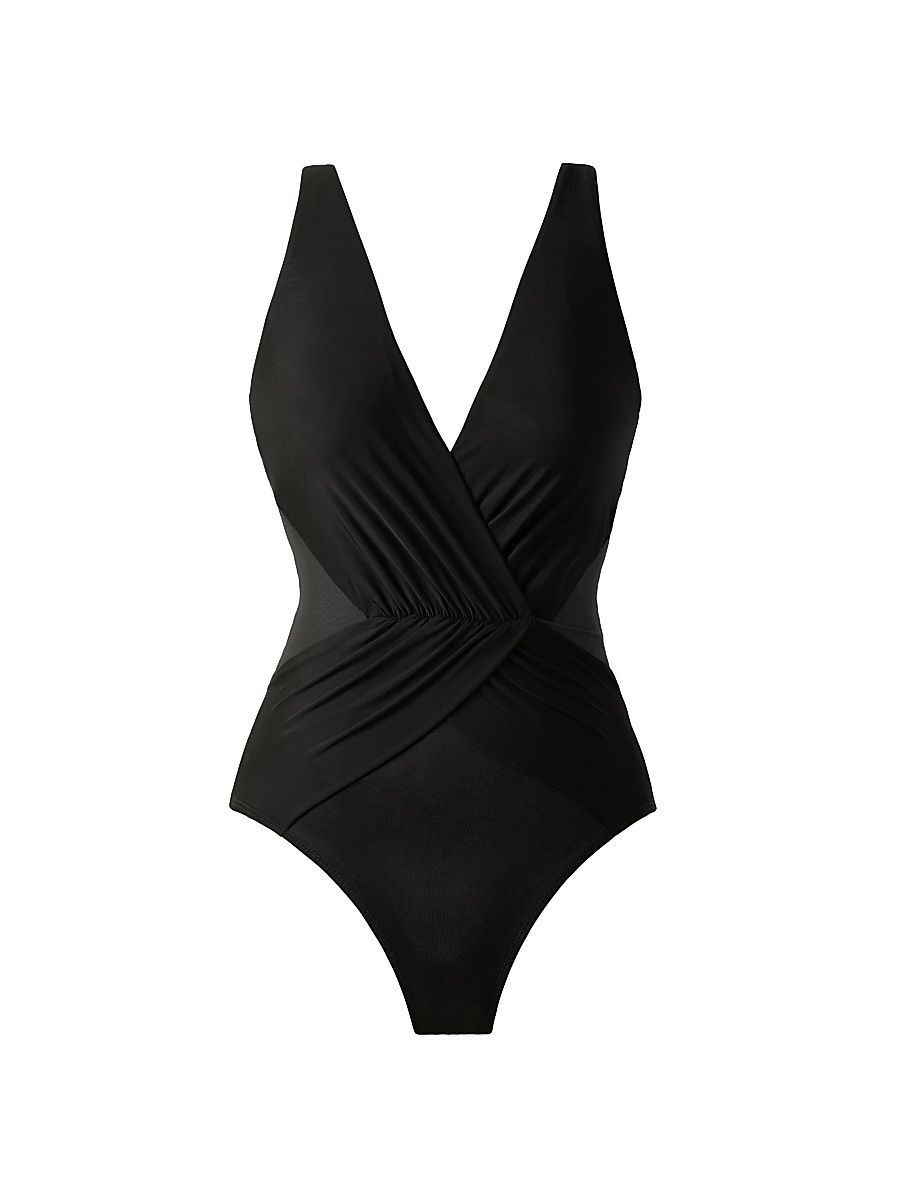 Women's Illusionists Ibiza Gathered Bodysuit - Black - Size 16