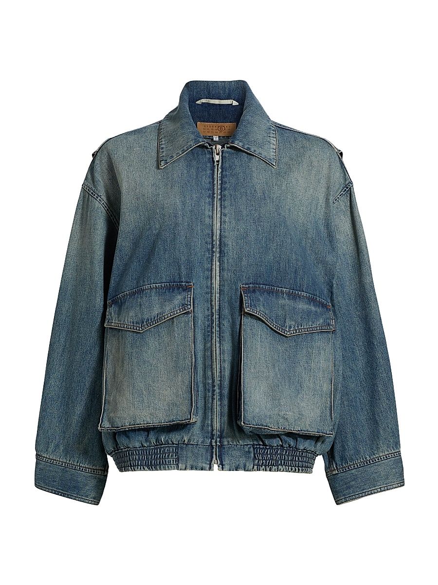 Women's Denim Oversized Jacket - Blue - Size 4