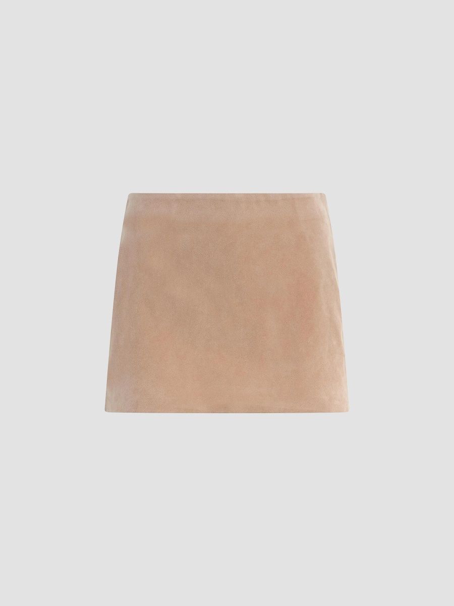Joe's Jeans Women's Vegan Suede Miniskirt - Camel - Size 12