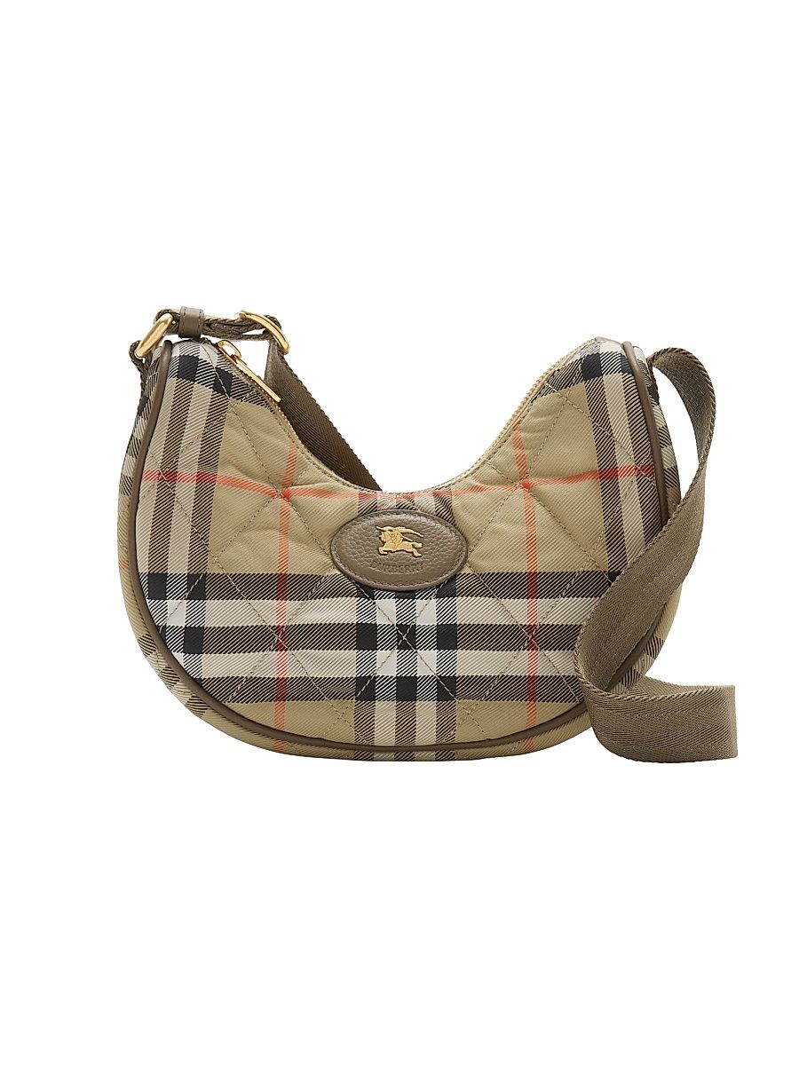 Women's Check Horseshoe Crossbody Bag - Teacup