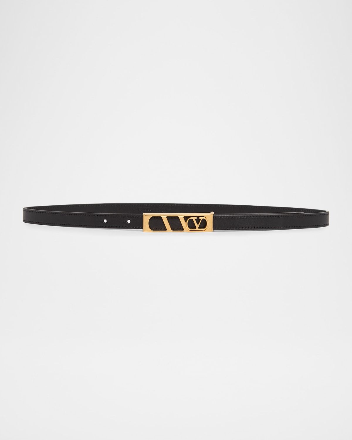 VLogo Signature Skinny Calfskin Belt, 15mm