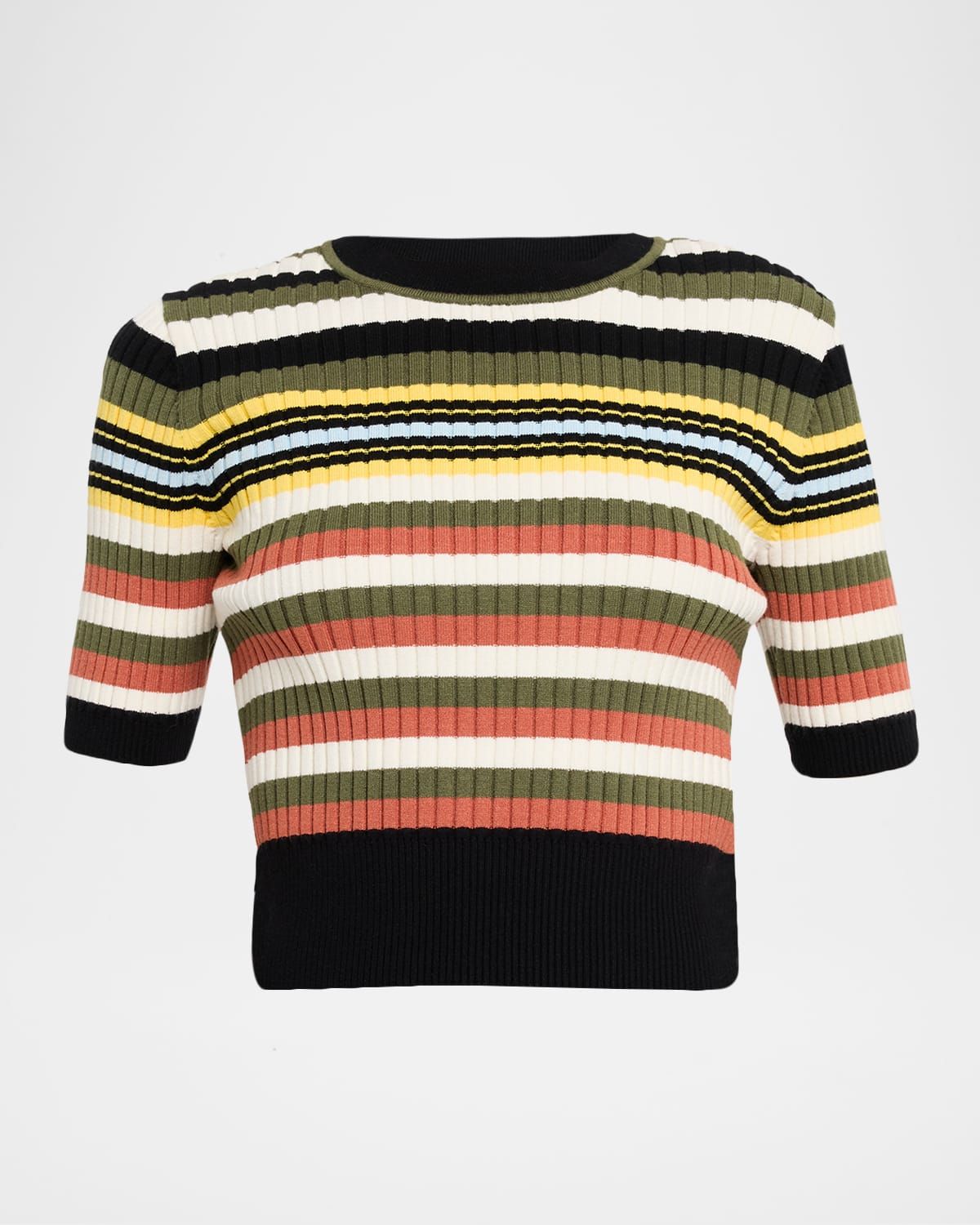 Nyla Striped Short-Sleeve Sweater