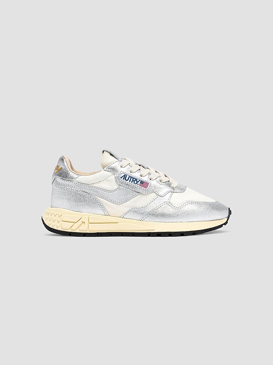Women's Reelwind Logo Low-Top Sneakers - White Silver - Size 11