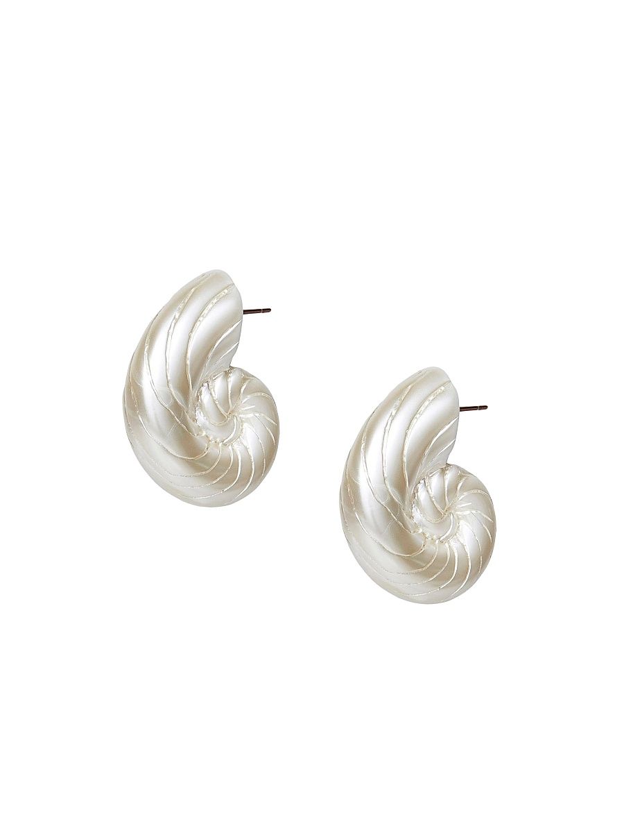 Women's Nautilus 14K-Gold-Plated Stud Earrings - Pearl