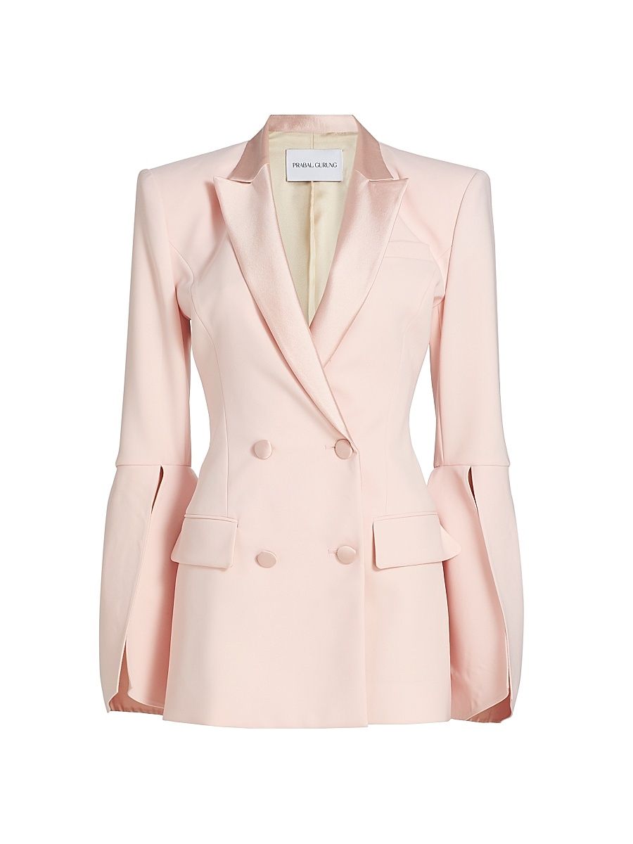 Women's Stretch Crepe Tuxedo Jacket - Petal Pink - Size 4