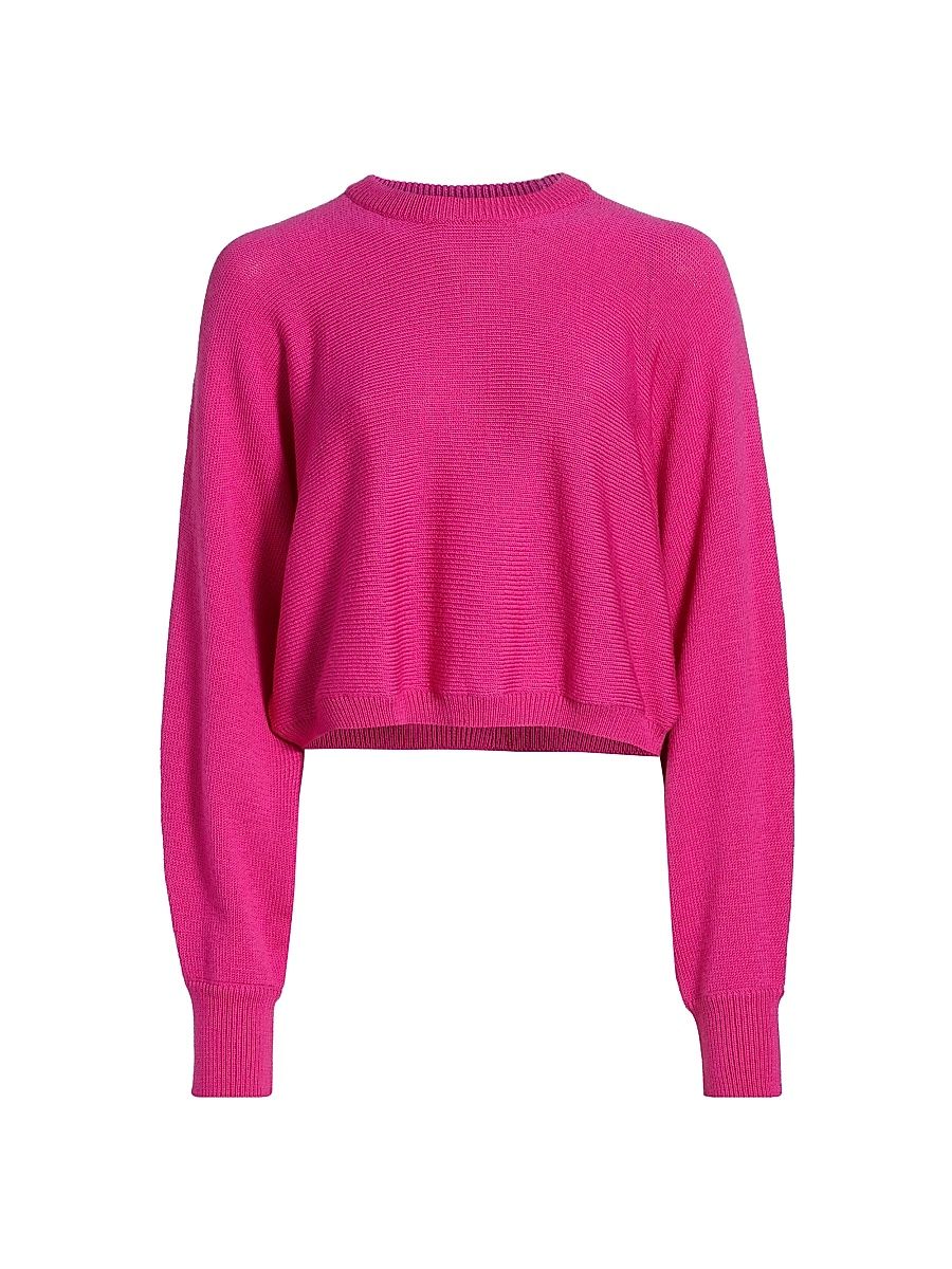 Women's Merino Wool Crewneck Sweater - Bright Wildberry - Size XL